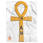 Ankh White Sherpa Blanket